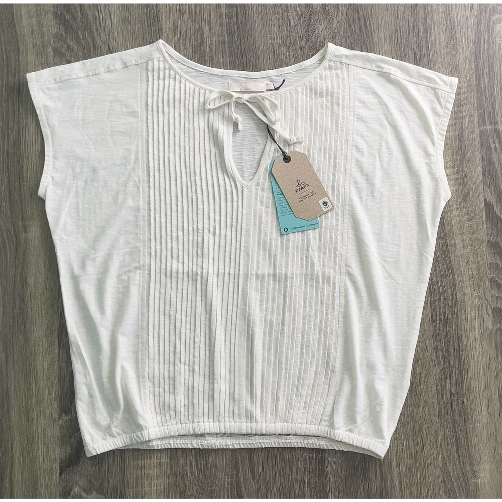 prAna Ocupas Popover Top Soft White Size Small New With Tags - Picture 4 of 8